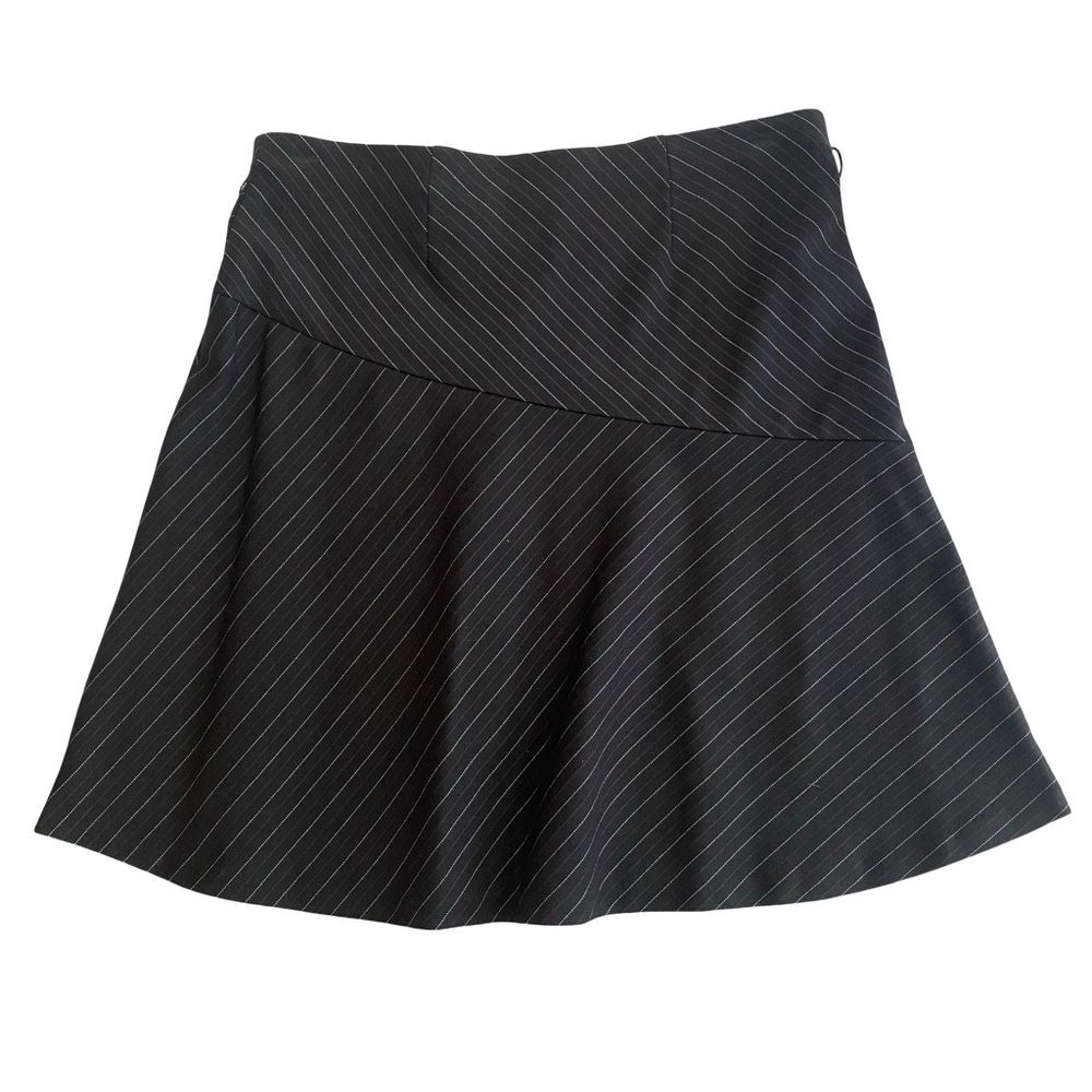 Vintage Express Stripe Mini Skirt Black Size Small